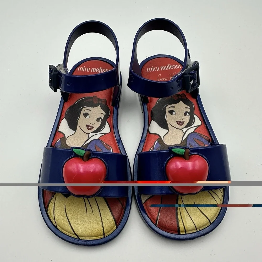 Mini Melissa Mar Disney Baby Sandals Red Glitter Snow White Jelly Girls Size 10